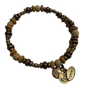 Alex and Ani Vintage Sixty-Six Dune Beaded Wrap Bangle Bracelet
